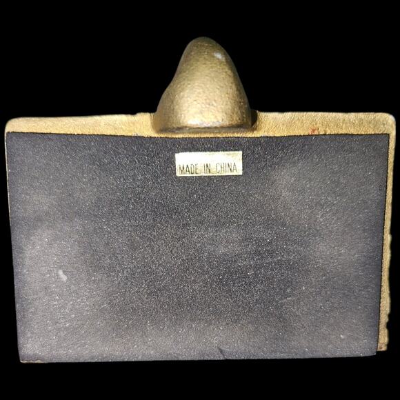 Vintage Santa Claus Stocking Holder Checking List Cast Resin Christmas Decor - Picture 6 of 6